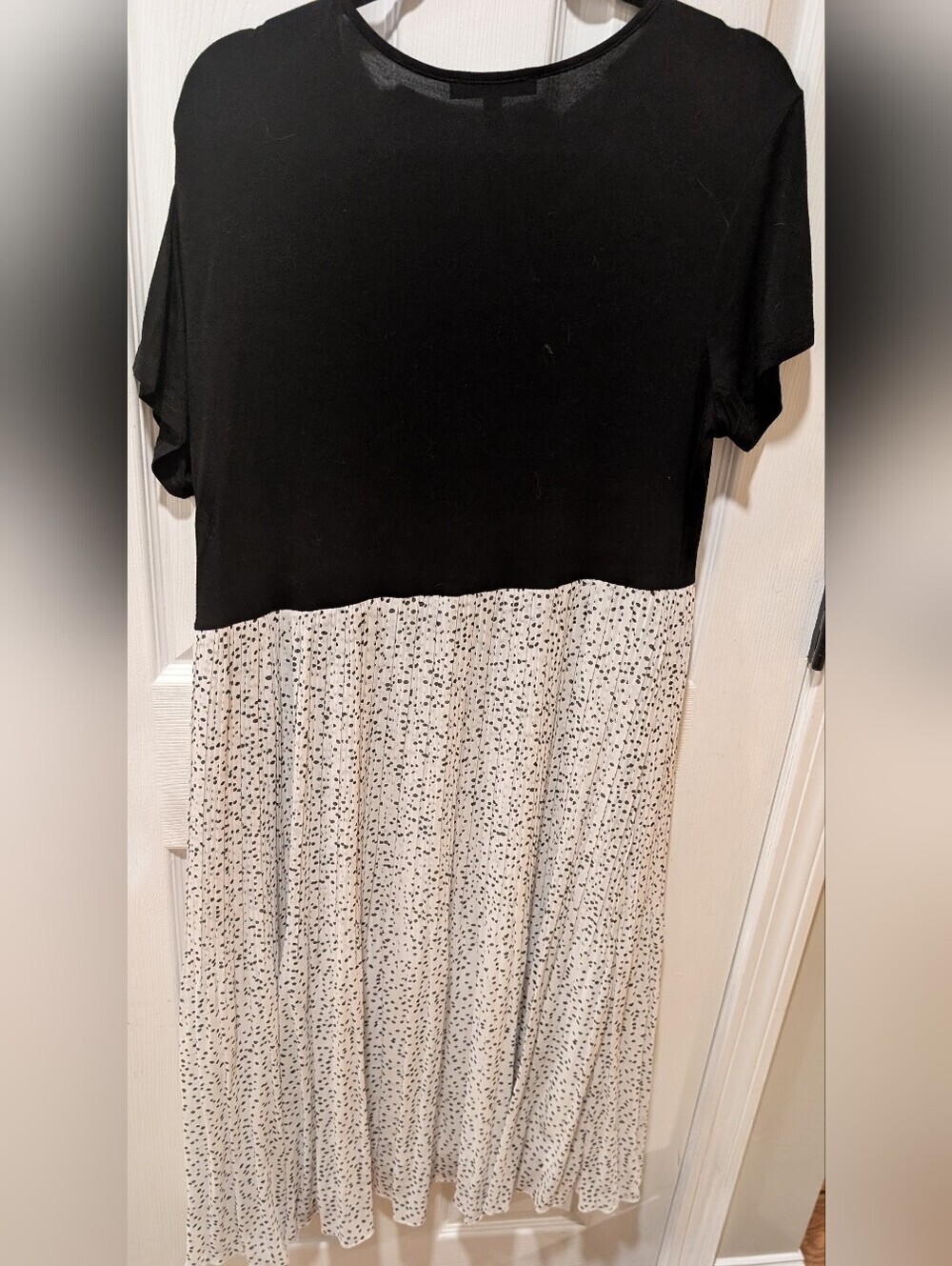 WD.NY Black & White Chiffon Dress Size XL - Picture 6 of 9